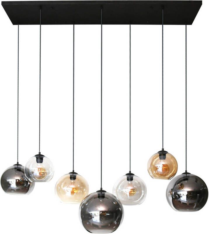 Giga Meubel Hanglamp Zwart XL 7-Lichts 150x145x45cm Gewicht 10kg