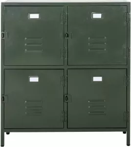 Giga Meubel Lockerkast Groen 4-deurs 95x40x105cm Metaal New Vintage