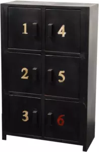 Giga Meubel Lockerkast Metaal Zwart Industriële Kast 6 Lockerkast