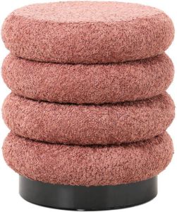 Giga Meubel Poef Roze Bouclé Ø38 Poef Matthijs