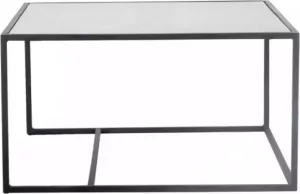 Giga Meubel Salontafel Industrieel Zwart & Wit Marmer & Metaal 70x70x38cm Salontafel Como