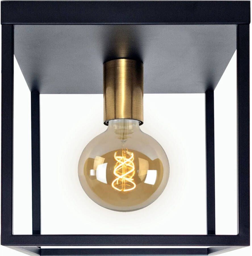 Goliving Plafondlamp Industrieel Plafonnière Industrieel E27 Metaal Zwart en Goud - Foto 2