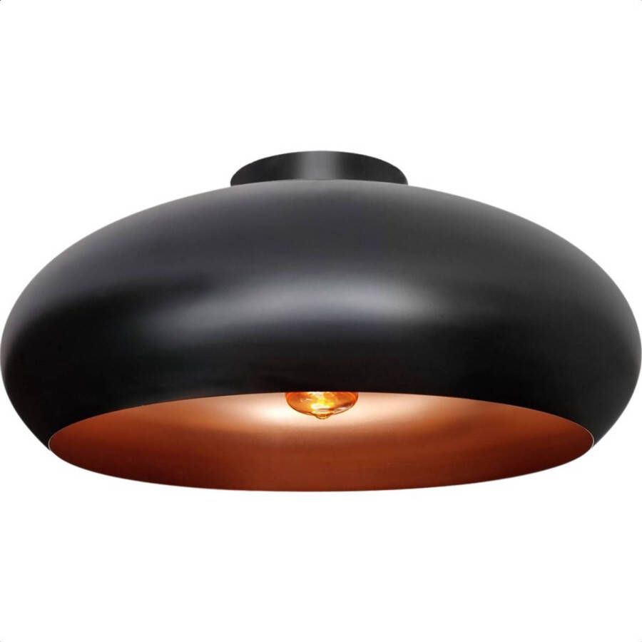 Goliving Plafondlamp Plafonnière Woonkamer Slaapkamer Rond E27 Ø 40 cm Zwart en Brons