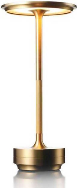 Goliving Tafellamp Op Accu Oplaadbaar en Dimbaar Spatwaterbestendig Energiezuinig Hoogte 27 cm Goud - Foto 1