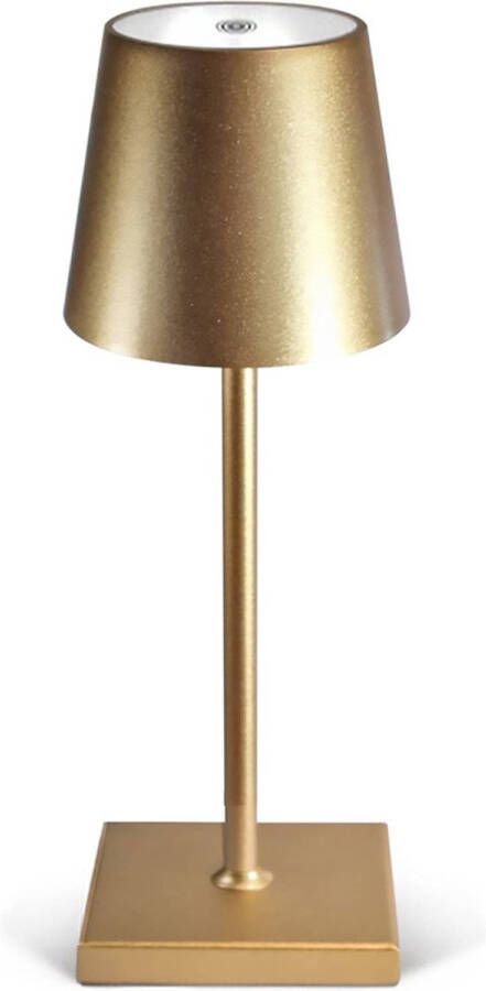 Goliving Tafellamp Op Batterijen Oplaadbaar En Dimbaar Moderne Touch Lamp Goud Nachtlamp Draadloos 26 CM