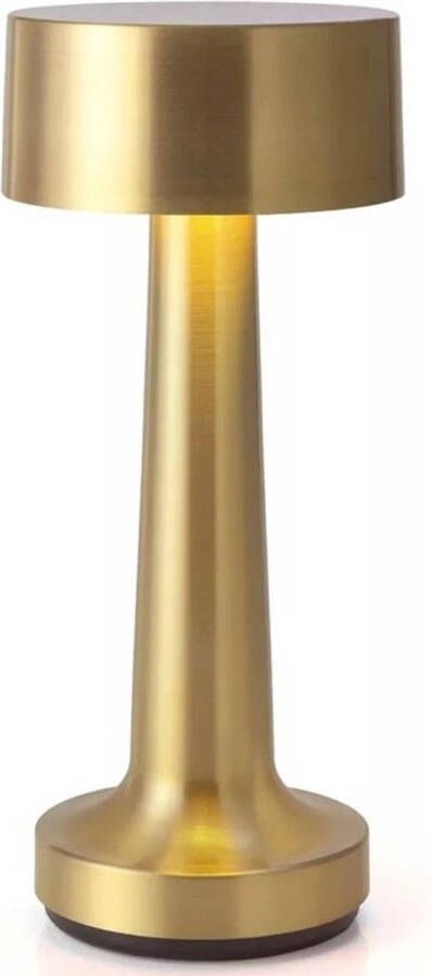 Goliving tafellamp op batterijen Oplaadbaar en dimbaar Moderne touch lamp goud Nachtlamp draadloos - Foto 1
