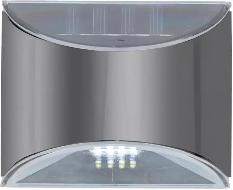 Grundig Buitenverlichting Wandlamp Op Zonne-Energie 4x LED Aan- en Uitknop RVS - Foto 1