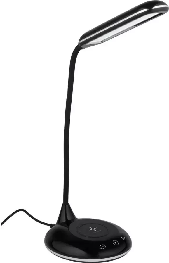 Grundig Tafellamp bureaulampje USB LED zwart met draadloze oplader 48 cm Bureaulampen