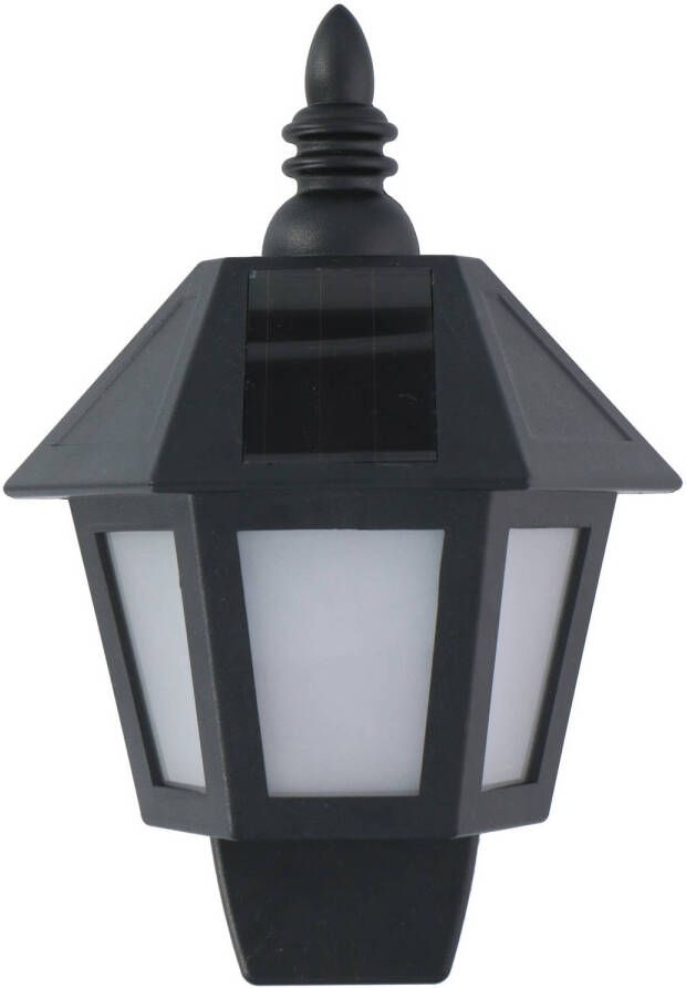 Grundig Wandlamp Solar 31 LED&apos;s Brandtijd 6-8 uur Vlameffect of Wit Licht Zwart