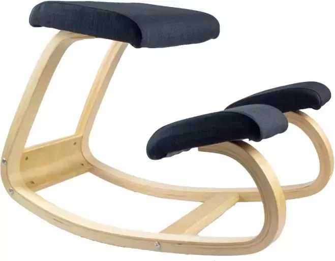 GS Quality Products Lowander kniestoel 70x40x50 ergonomische bureaustoel schommelstoel hout