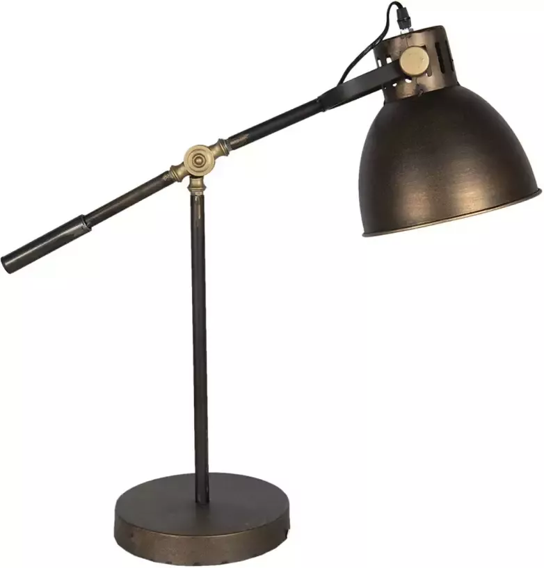 HAES deco Bureaulamp Industrial Koperkleurige Vintage Lamp 20x62x60 cm -Tafellamp Sfeerlamp Nachtlampje - Foto 1