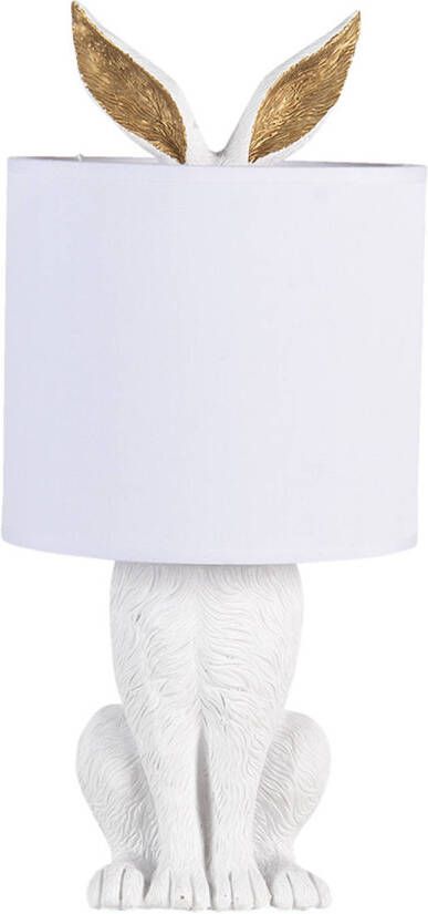 HAES deco Tafellamp City Jungle Konijn in de Lamp Ø 20x43 cm Wit Wit Bureaulamp Sfeerlamp Nachtlampje - Foto 1
