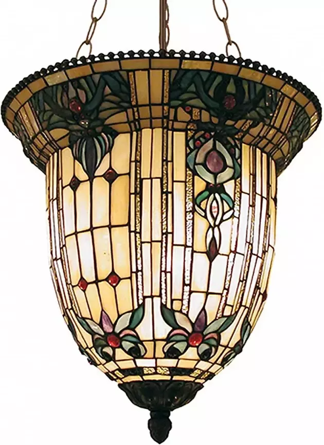 HAES deco Hanglamp Tiffany Beige Bruin Ø 41x126 cm E27 max 3x60W