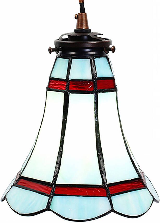 HAES deco Hanglamp Tiffany Blauw Rood Ø 15x115 cm E14 max 1x25W - Foto 1