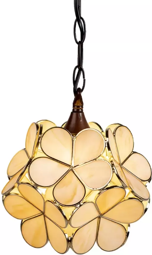 HAES deco Hanglamp Tiffany Creme 21x21x17 90 cm E14 max 1x40W