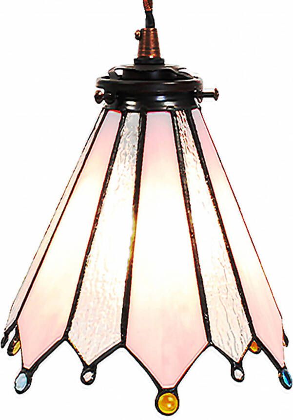 HAES deco Hanglamp Tiffany Roze 18x15x115 cm E14 max 1x25W - Foto 1