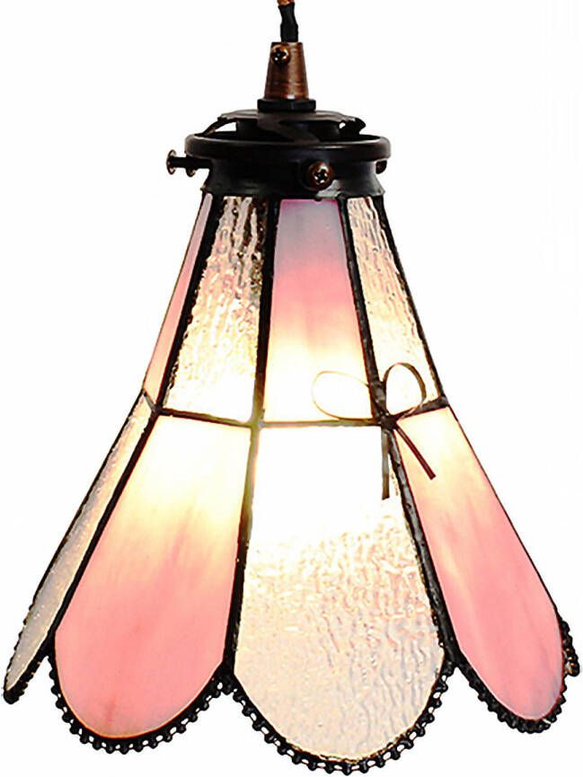 HAES deco Hanglamp Tiffany Roze 18x15x115 cm E14 max 1x25W - Foto 1