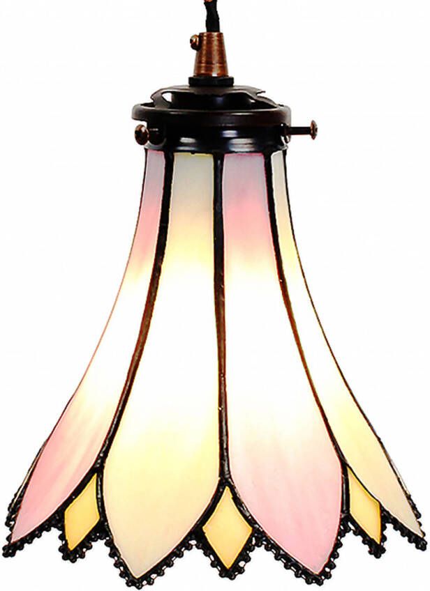 HAES deco Hanglamp Tiffany Roze Beige Ø 15x115 cm E14 max 1x40W