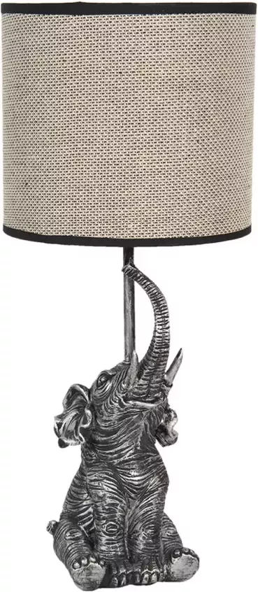 HAES deco Tafellamp City Jungle Olifant Lamp Ø 20x45 cm Beige Grijs Bureaulamp Sfeerlamp Nachtlampje - Foto 1