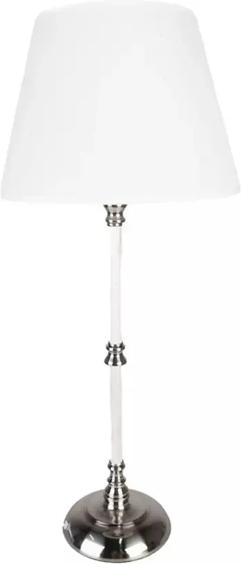 HAES deco Tafellamp Loving Chic Zilverkleurige Vintage Lamp Ø 18x44 cm Bureaulamp Sfeerlamp Nachtlampje