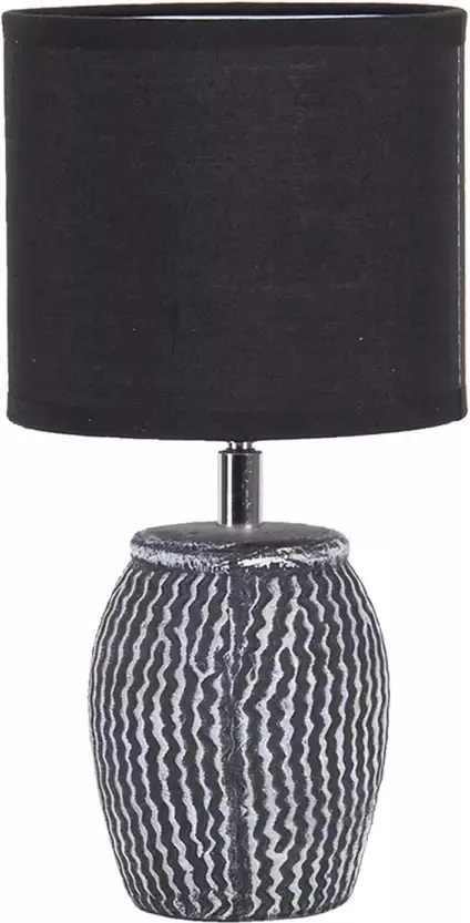 HAES deco Tafellamp Modern Chic Stijlvolle Lamp Ø 15x26 cm Grijs Wit Bureaulamp Sfeerlamp Nachtlampje - Foto 1