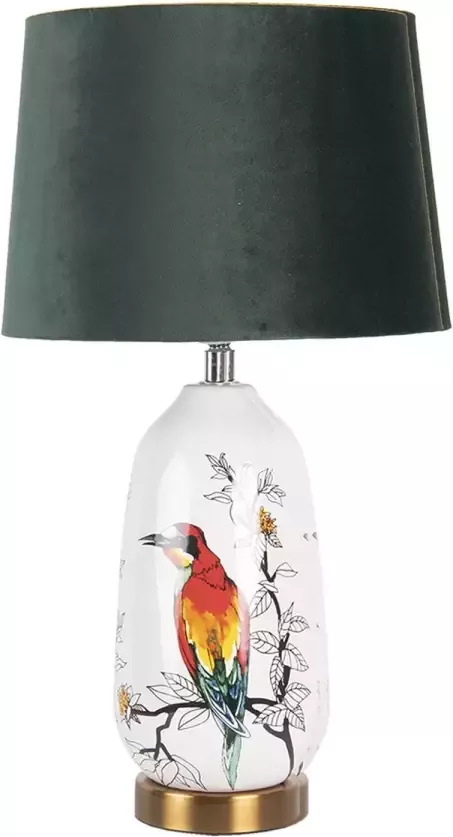 HAES deco Tafellamp Modern Chic Vogel bedrukte Lamp Ø 28*50 cm Goudkleurig Bureaulamp Sfeerlamp Nachtlamp - Foto 1