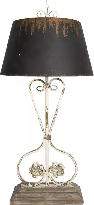 HAES deco Tafellamp Shabby Chic Vintage Retro Lamp 48x48x105 cm Bruin Wit Bureaulamp Nachtlamp Sfeerlamp