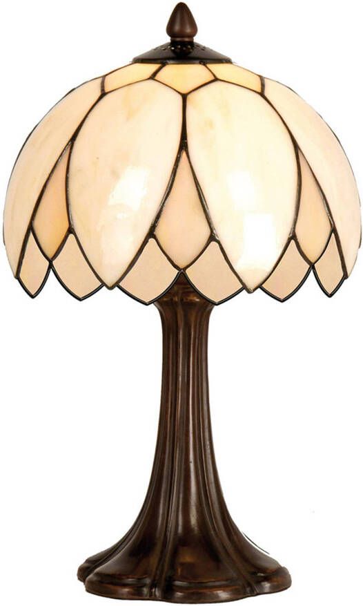 HAES deco Tiffany Tafellamp Beige Bruin Ø 25x42 cm Fitting E14 Lamp max 1x60W - Foto 1
