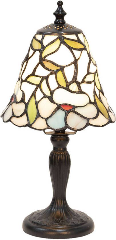 HAES deco Tiffany Tafellamp Beige Geel Ø 16x31 cm Fitting E14 Lamp max 1x40W