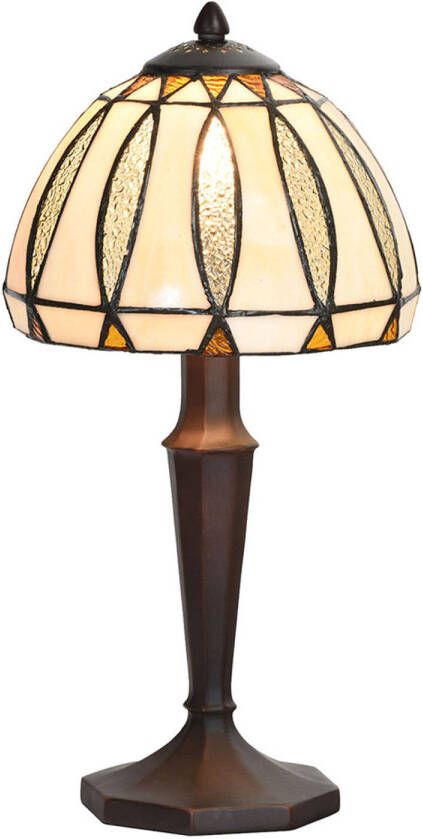 HAES deco Tiffany Tafellamp Creme Ø 19x40 cm Fitting E14 Lamp max 1x40W - Foto 1