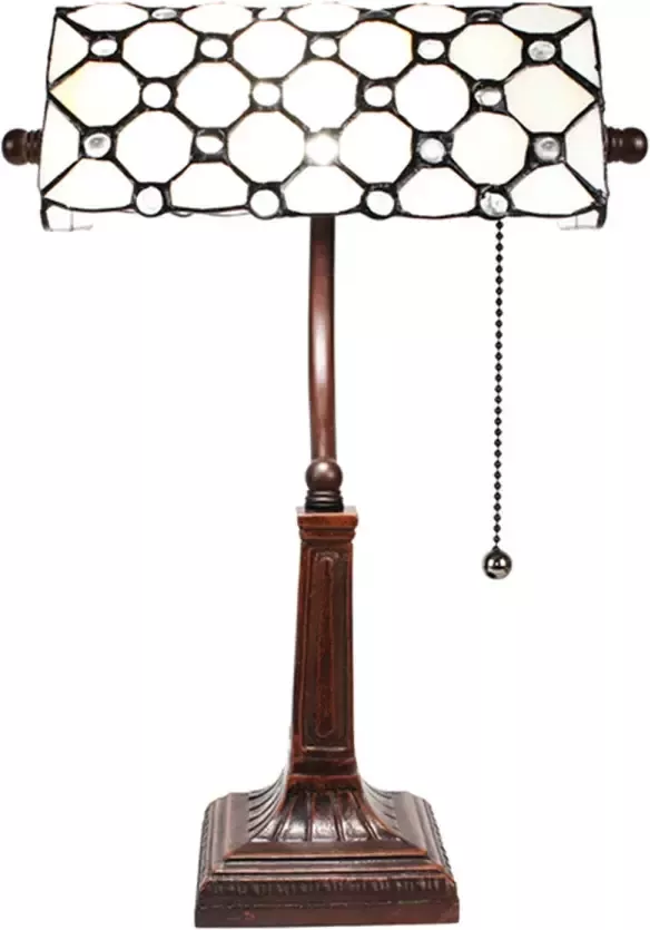 HAES deco Tiffany Tafellamp Creme 26x16x40 cm Fitting E27 Lamp max 1x40W