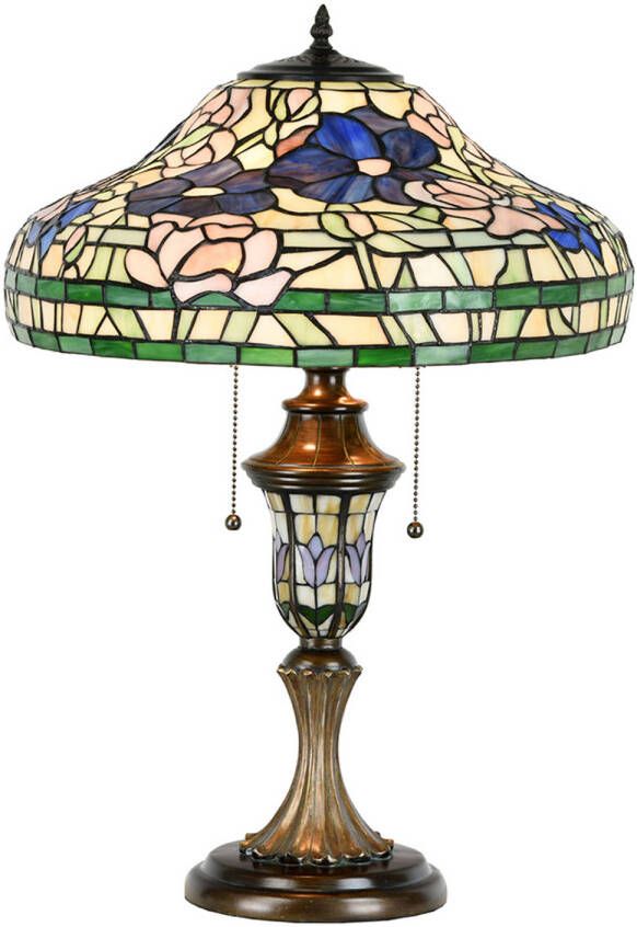 HAES deco Tiffany Tafellamp Creme Ø 46x60 cm Fitting E27 Lamp max 2x60W