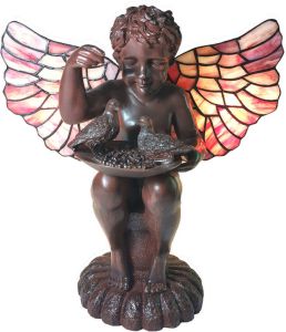 HAES deco Tiffany Tafellamp Engel Meerkleurig 33x21x33 cm Fitting E14 Lamp max 2x25W