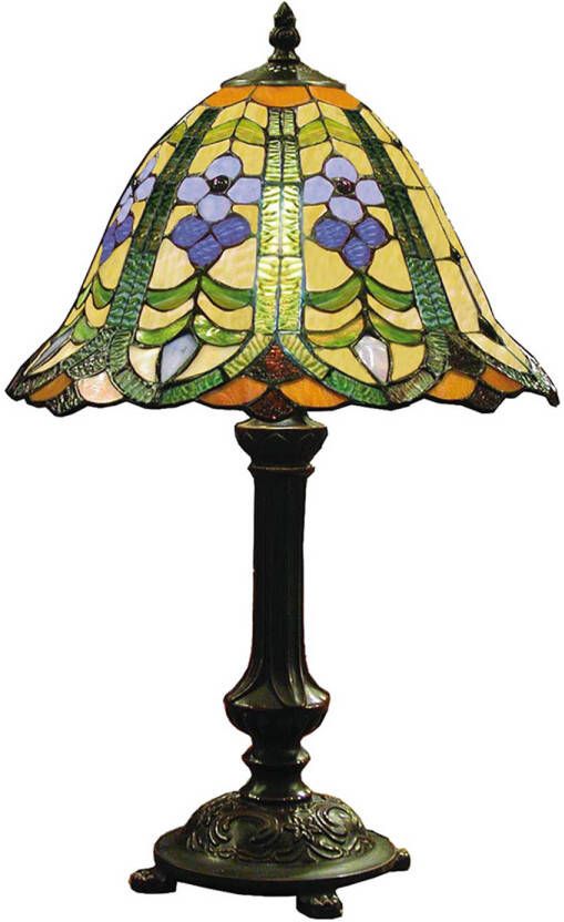 HAES deco Tiffany Tafellamp Groen Blauw Ø 30x48 cm Fitting E27 Lamp max 1x60W - Foto 1