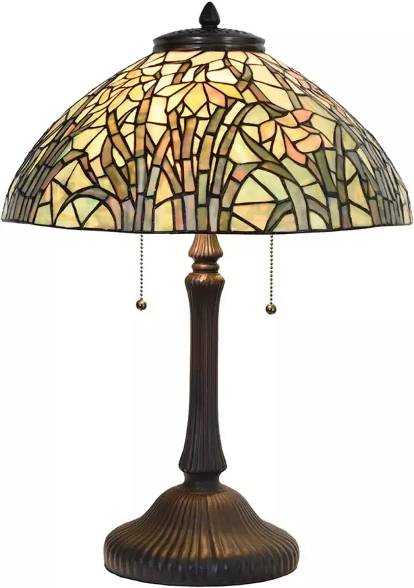 HAES deco Tiffany Tafellamp Meerkleurig Ø 40x60 cm Fitting E27 Lamp max 3x60W - Foto 1