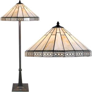 HAES deco Tiffany Vloerlamp Beige Ø 50x164 cm E27 max 2x60W