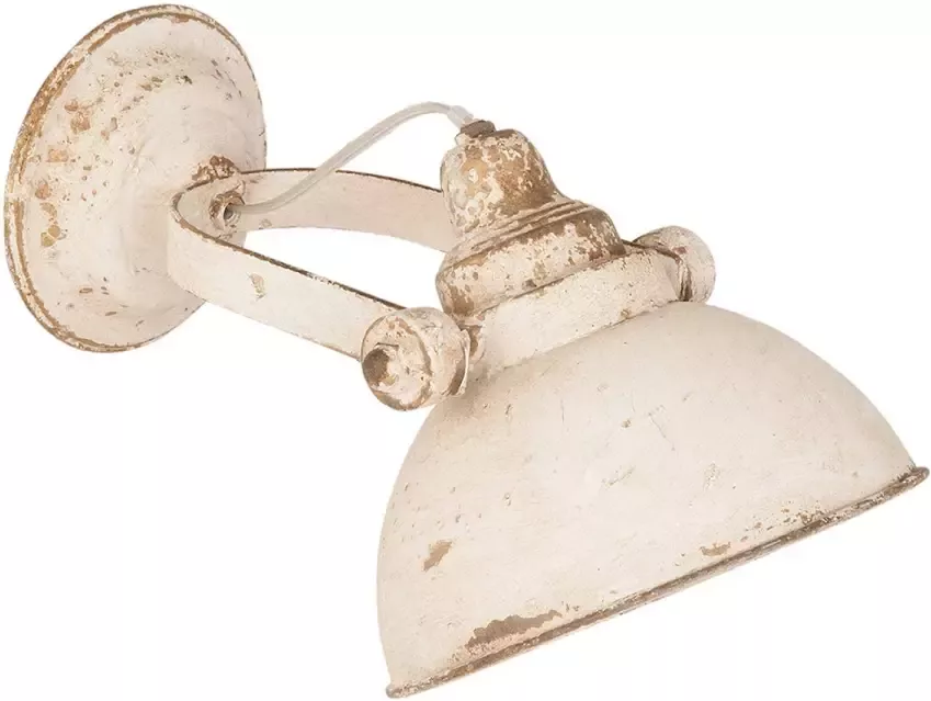 HAES deco Wandlamp Industrial Vintage Retro Lamp 21x30x19 cm Wit Metaal Ronde Muurlamp Sfeerlamp - Foto 1