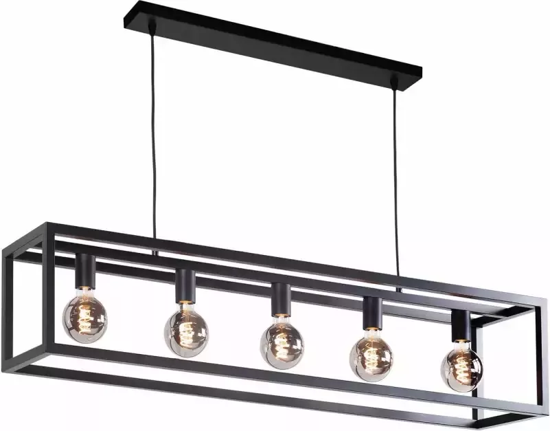 Highlight Hanglamp Fragola 5 lichts L 120 cm B 25 cm zwart