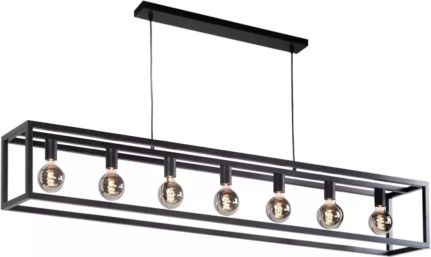 Highlight Hanglamp Fragola 7 lichts L 170 cm B 25 cm zwart