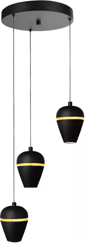 Highlight Hanglamp Kobe 3 lichts Ø 30 cm zwart - Foto 1