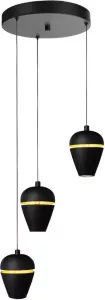 Highlight Hanglamp Kobe 3 Lichts Ø 30 Cm Zwart