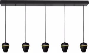 Highlight Hanglamp Kobe 5 Lichts L 110 Cm Zwart