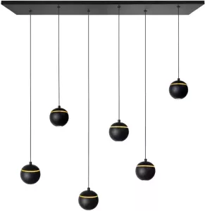 Highlight Hanglamp Singapore 6 lichts L 116 cm zwart