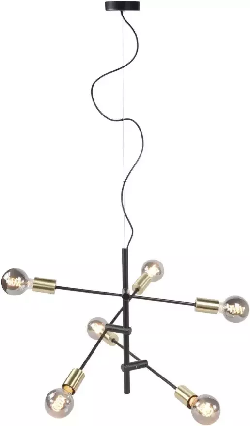 Highlight Hanglamp Sticks 6 lichts Ø 70 cm goud zwart