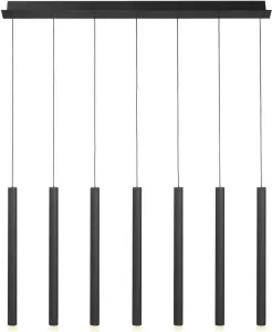 Highlight Hanglamp Tubes 7 lichts recht 120 cm zwart