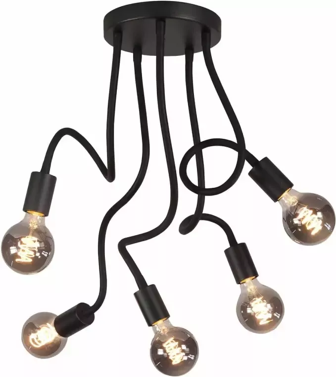 Highlight Plafondlamp Flex Zwart Mat Zwart 50cm 5 Lichts