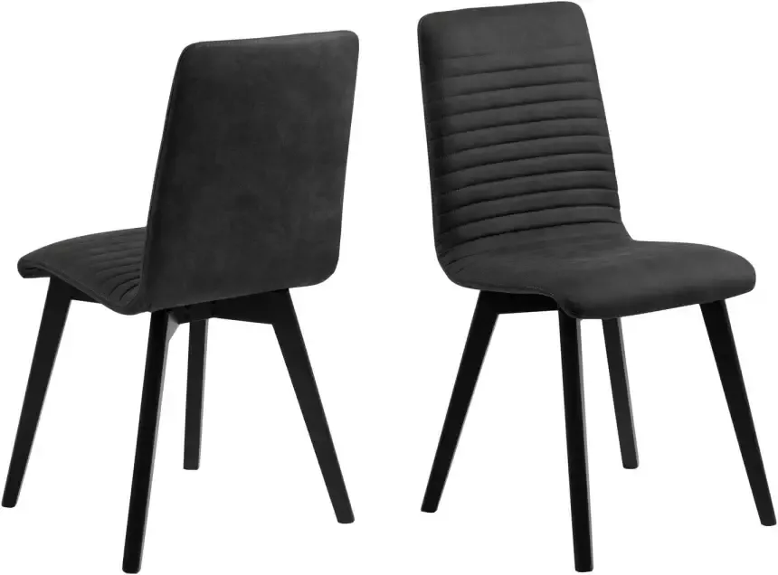 Hioshop 2 x Aron eetkamerstoel grijs.