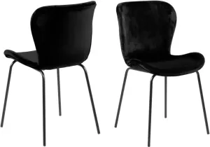 Sohome Bendt Eetkamerstoel 'Olle' Velvet kleur Zwart