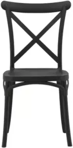 Hioshop 2 x Crosett eetkamerstoel kunststof mat zwart.