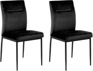 Hioshop 2 x Demia eetkamerstoel zwart.